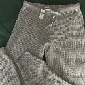 Aerie Gray Waffle Knit Joggers